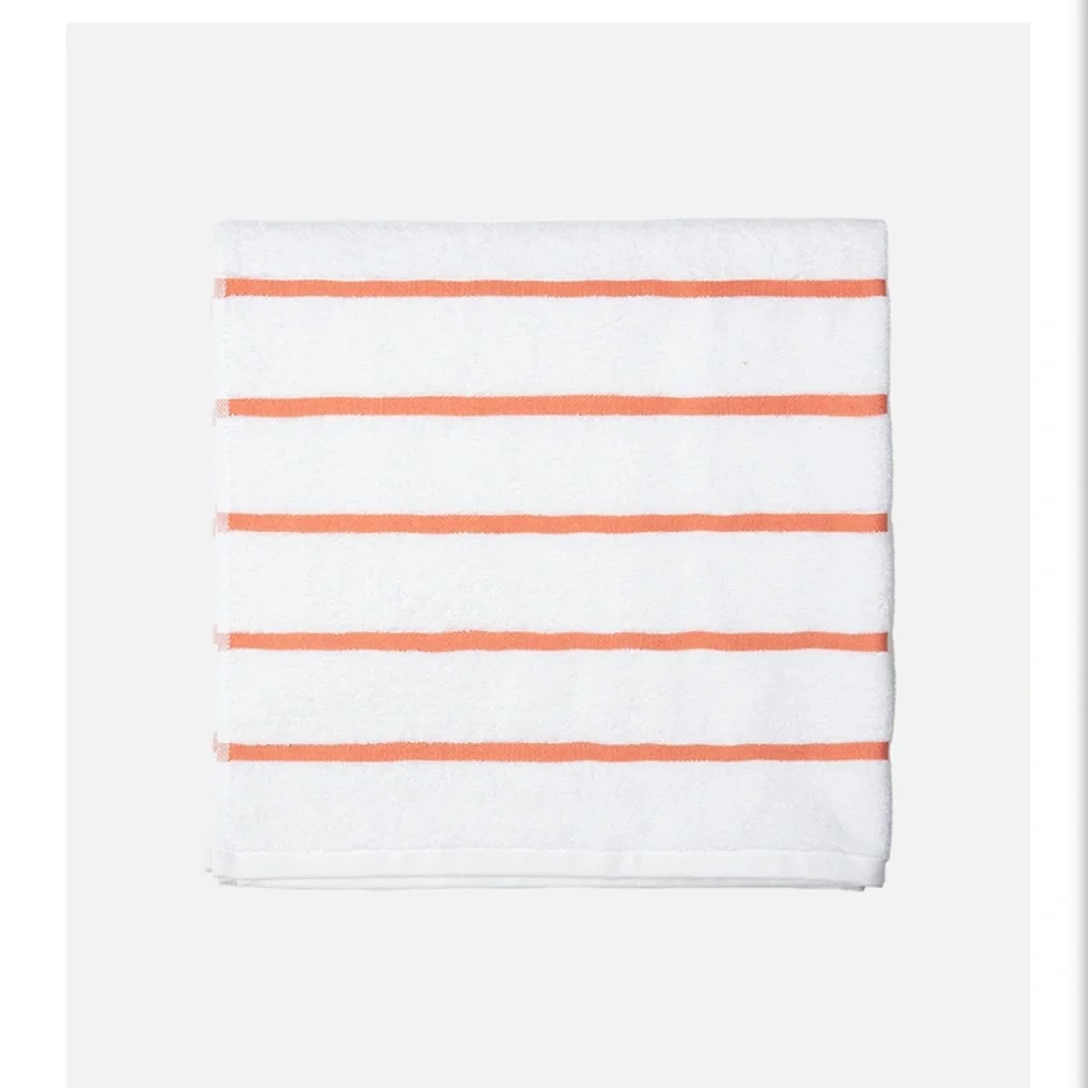 1 Cariloha Striped Beach Towel Sun-kissed Coral 30” x 60” 39% bamboo 54% cotton